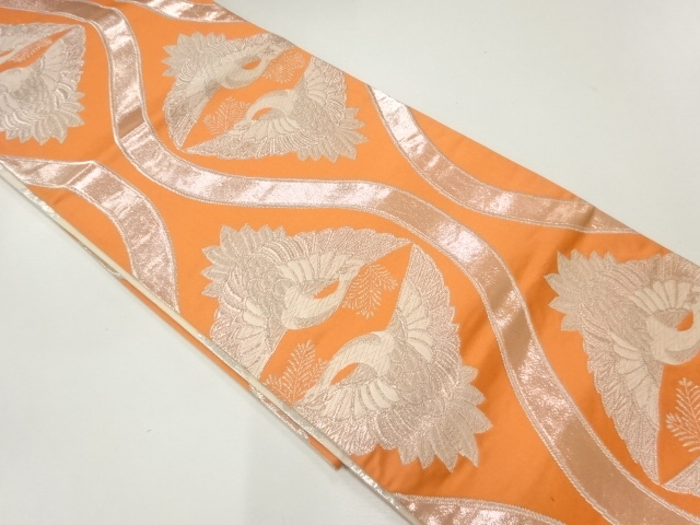 JAPANESE FUKURO OBI / REVERSIBLE / WOVEN CRANE